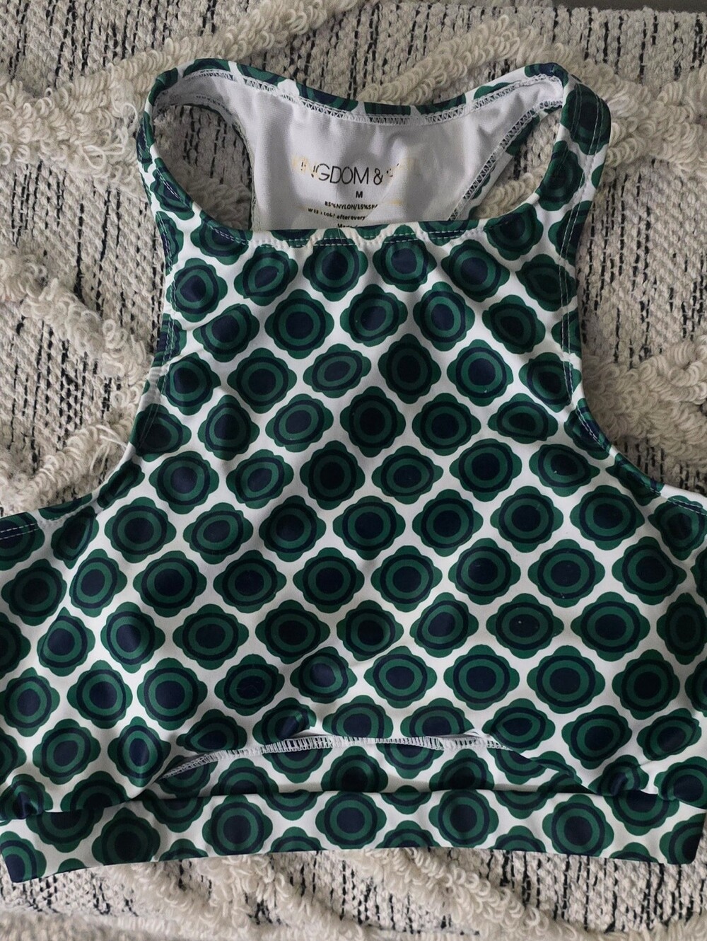 Kingdom & State Teal Geometric Swim Top
